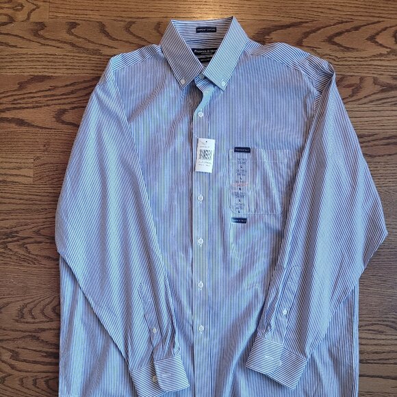Preswick & Moore Pinpoint Oxford Shirt 16-16 1/2 34/35 Regular Fit Striped - Picture 4 of 7
